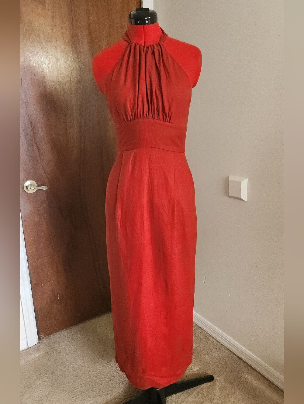 Banana Republic Red Halter Maxi Dress